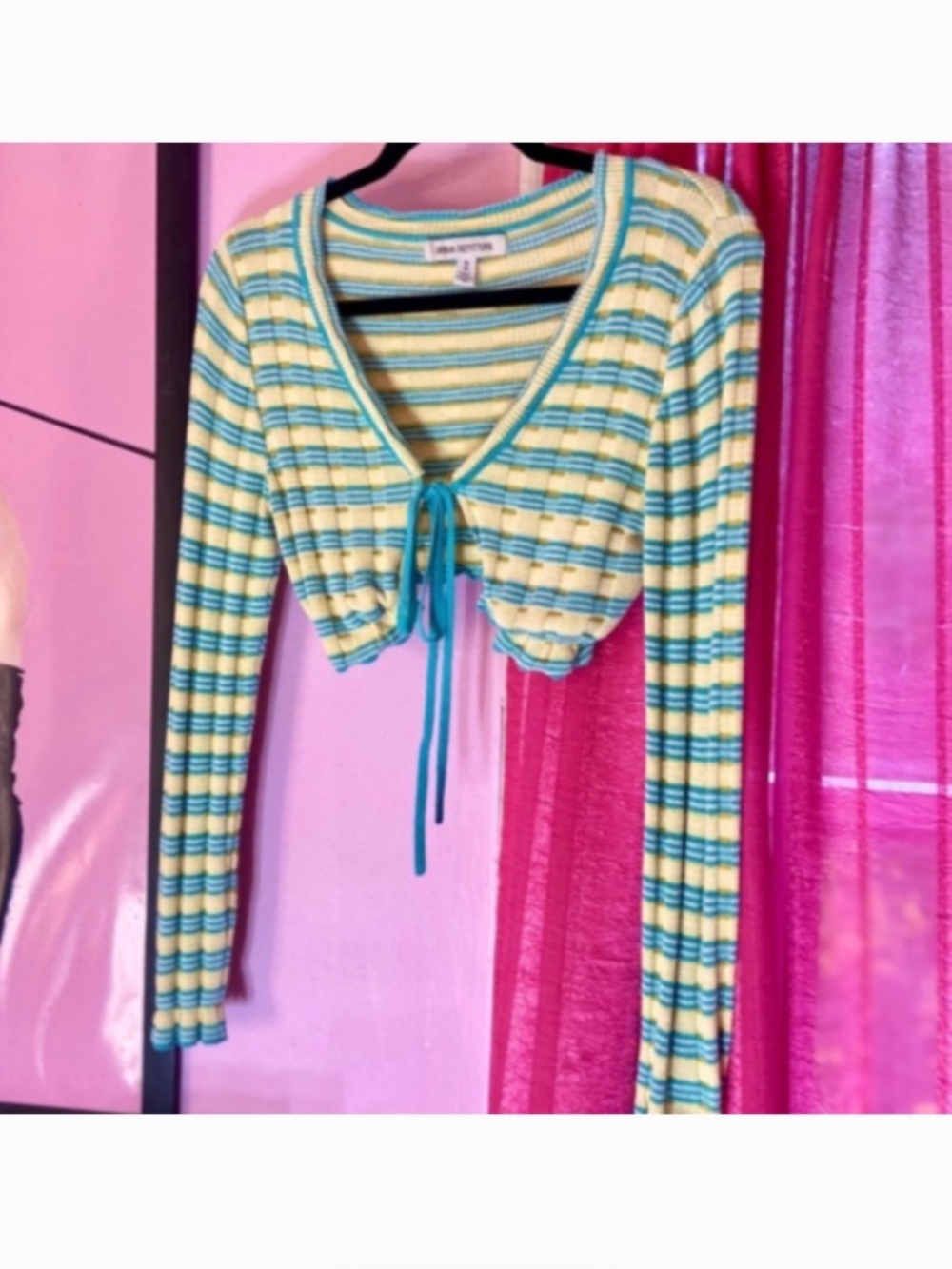 Urban Outfitters Y2K Retro Striped Shrug Long Sleeve Knit Bolero Women’s Medium